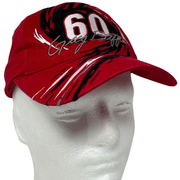 Vintage NASCAR Greg Biffle Baseball Hat Cap 60 Roush Auto Racing Strapback Red - Picture 1 of 9